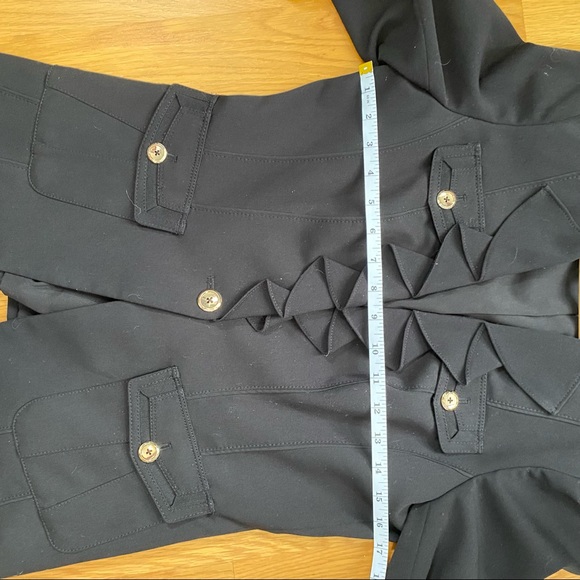 WHBM White House Black Market ruffle collar black blazer - Picture 6 of 12